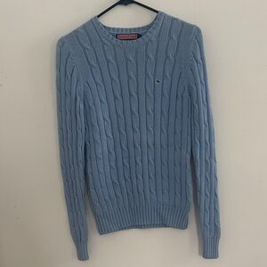 Vineyard Vines Light Blue Cable Knit Crewneck Sweater